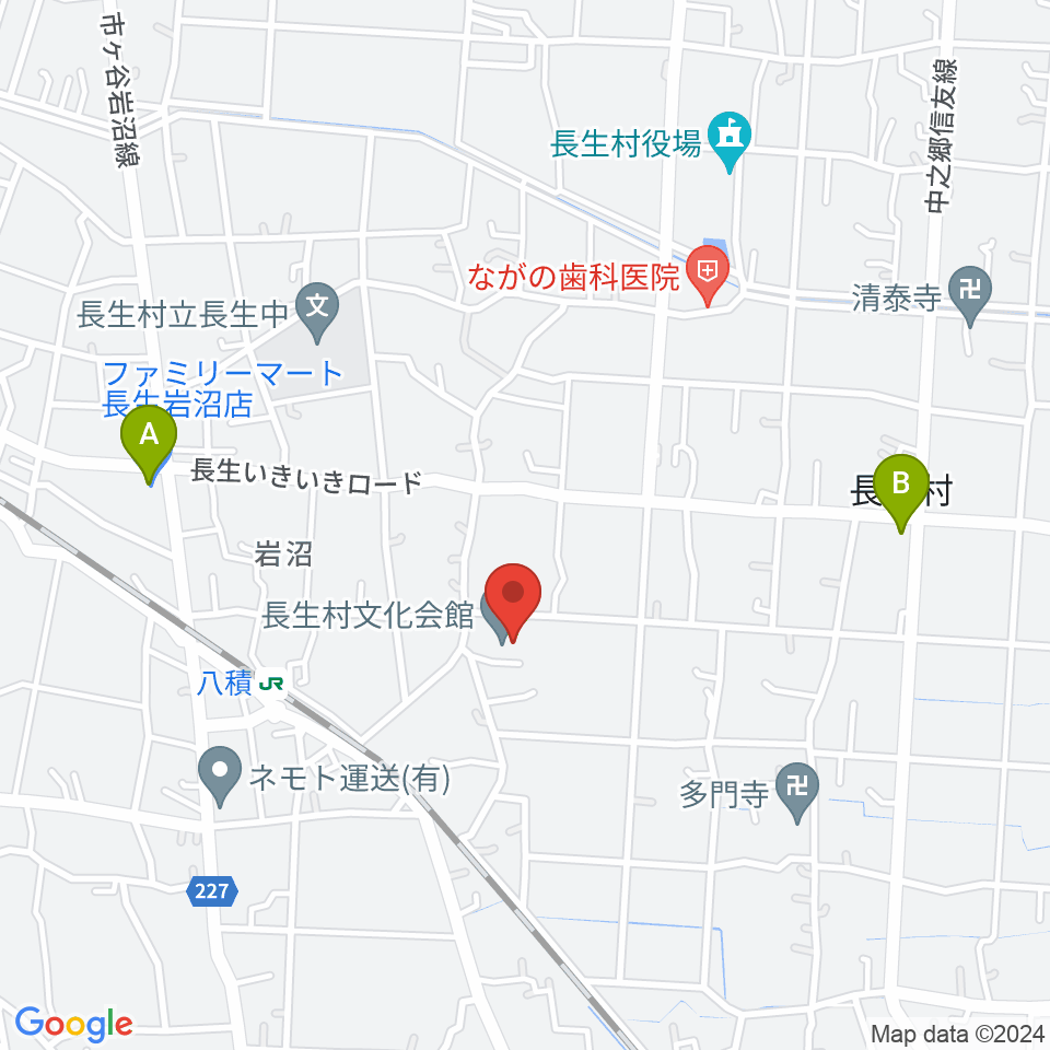 長生村文化会館周辺のコンビニエンスストア一覧地図