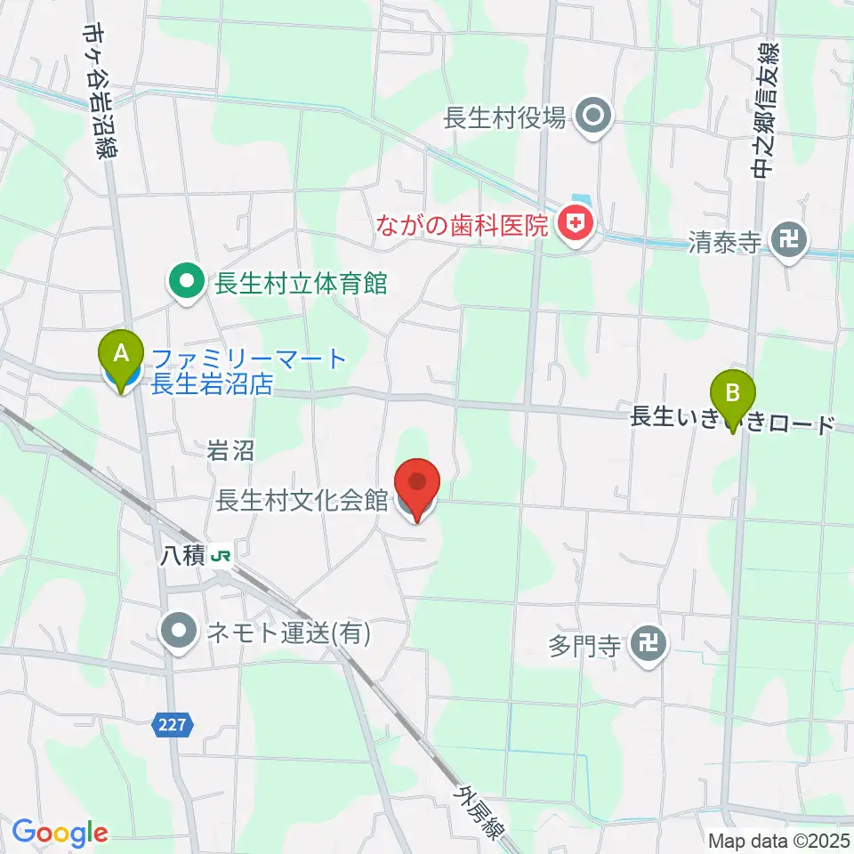 長生村文化会館周辺のコンビニエンスストア一覧地図