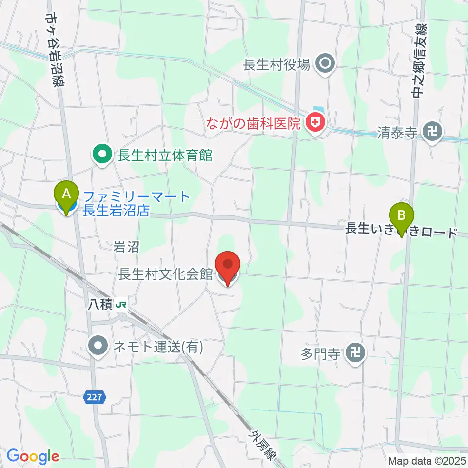 長生村文化会館周辺のコンビニエンスストア一覧地図