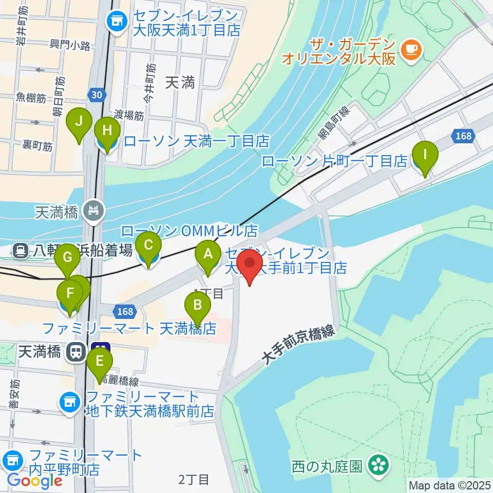 大阪ドーンセンター周辺のコンビニエンスストア一覧地図