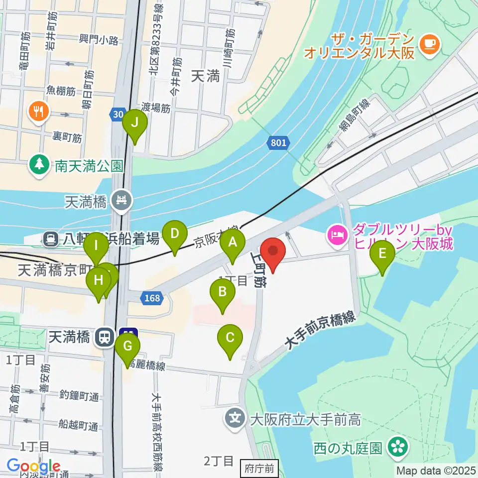 大阪ドーンセンター周辺のコンビニエンスストア一覧地図