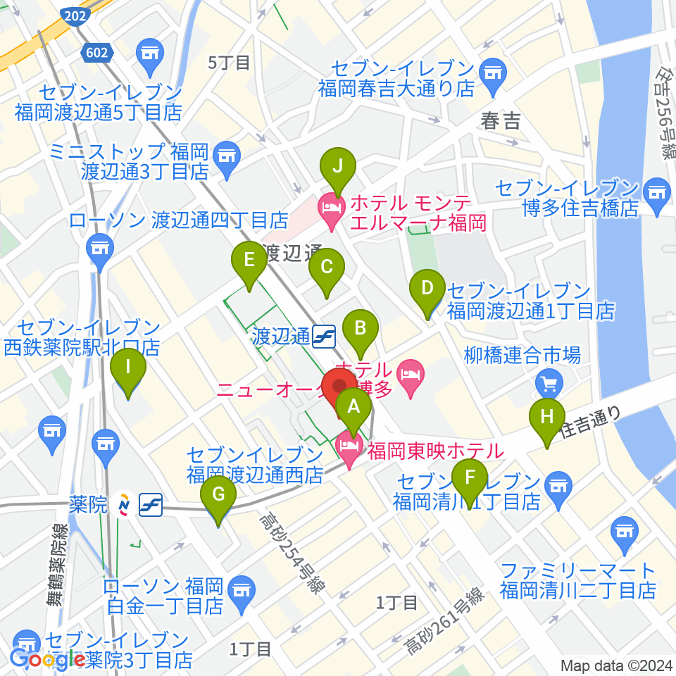 電気ビルみらいホール周辺のコンビニエンスストア一覧地図