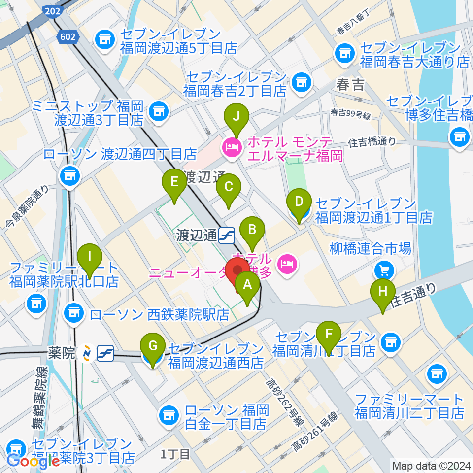 電気ビルみらいホール周辺のコンビニエンスストア一覧地図