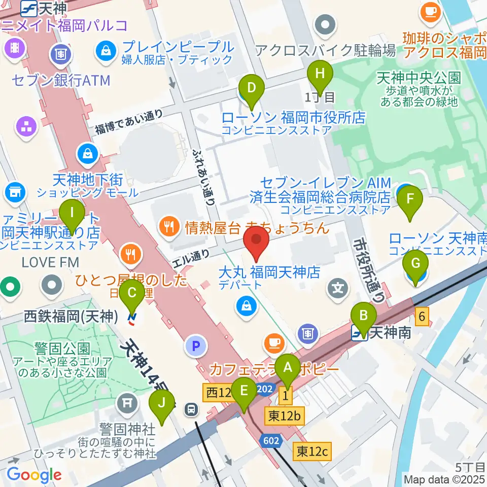 TKPエルガーラホール周辺のコンビニエンスストア一覧地図