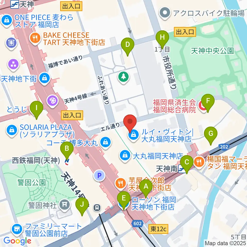TKPエルガーラホール周辺のコンビニエンスストア一覧地図