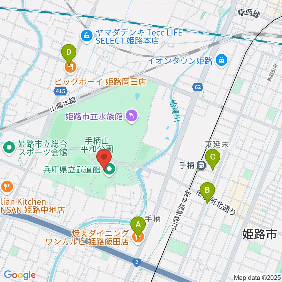 兵庫県立武道館周辺のコンビニエンスストア一覧地図
