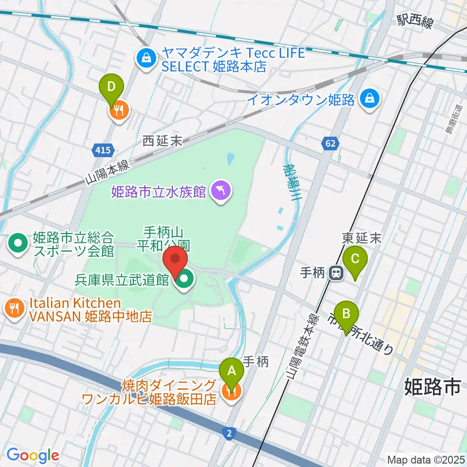兵庫県立武道館周辺のコンビニエンスストア一覧地図