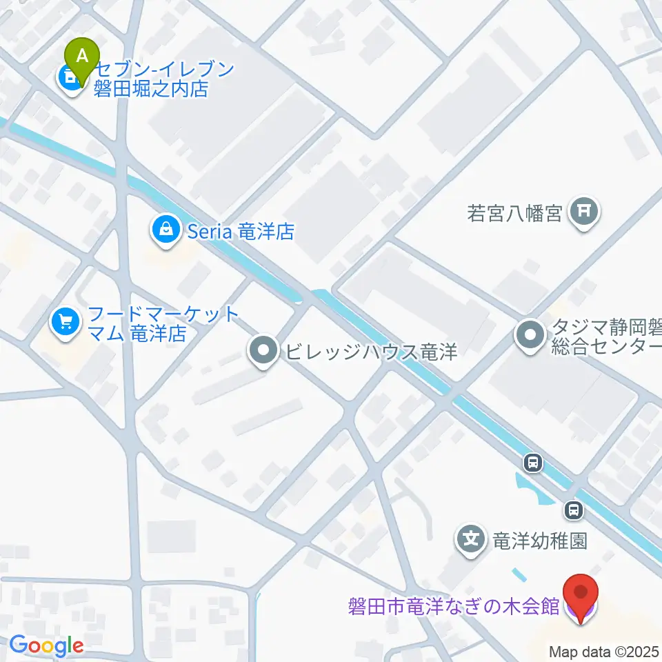 磐田市竜洋なぎの木会館周辺のコンビニエンスストア一覧地図