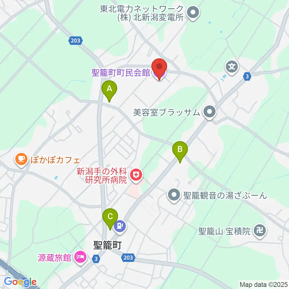 聖籠町文化会館周辺のコンビニエンスストア一覧地図