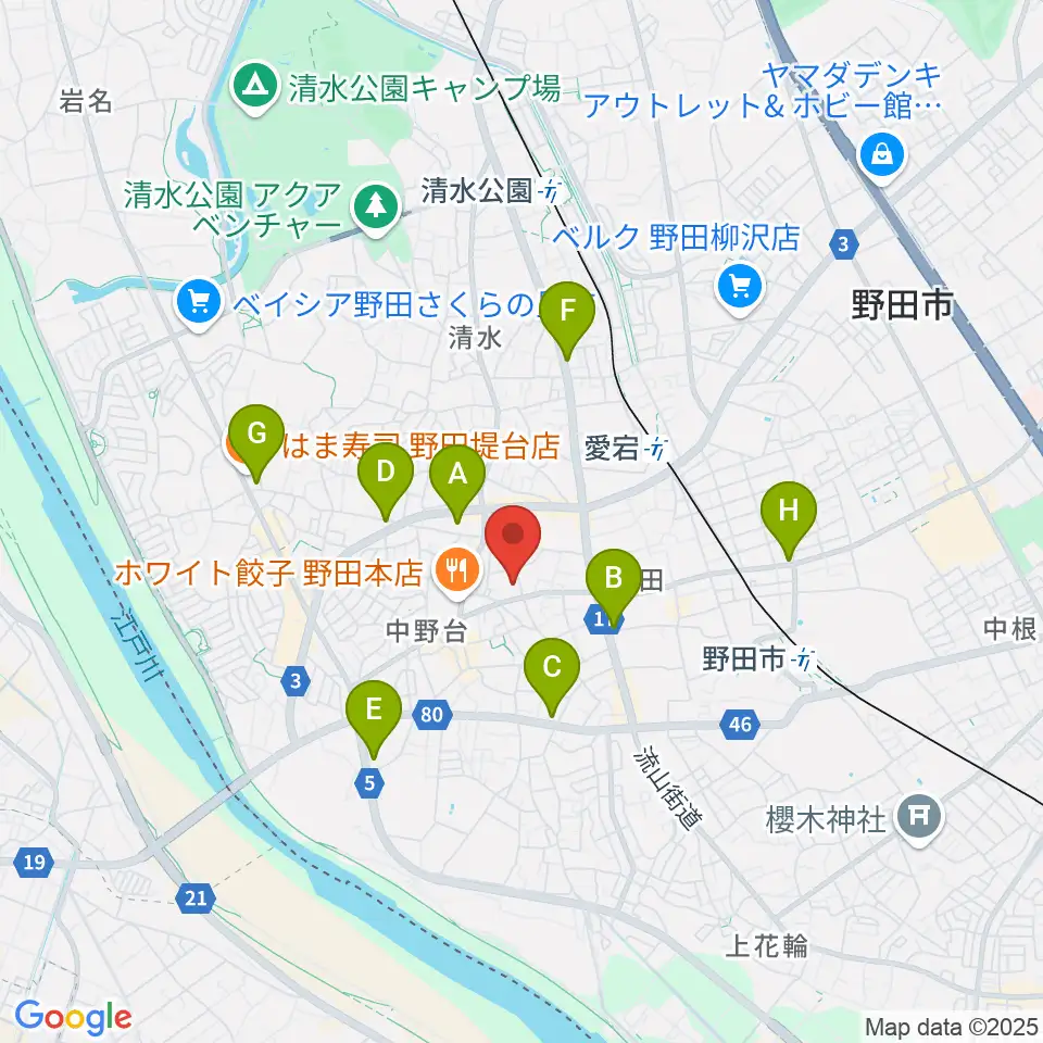 欅のホール周辺のコンビニエンスストア一覧地図