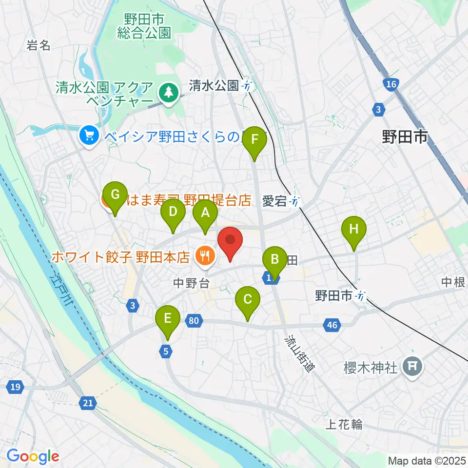 欅のホール周辺のコンビニエンスストア一覧地図