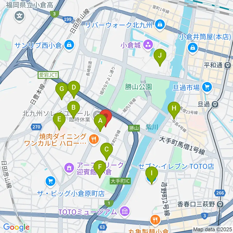 北九州市立男女共同参画センター・ムーブ周辺のコンビニエンスストア一覧地図