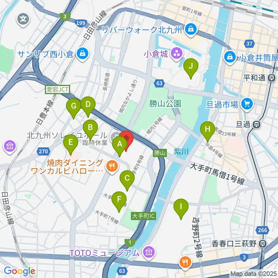 北九州市立男女共同参画センター・ムーブ周辺のコンビニエンスストア一覧地図