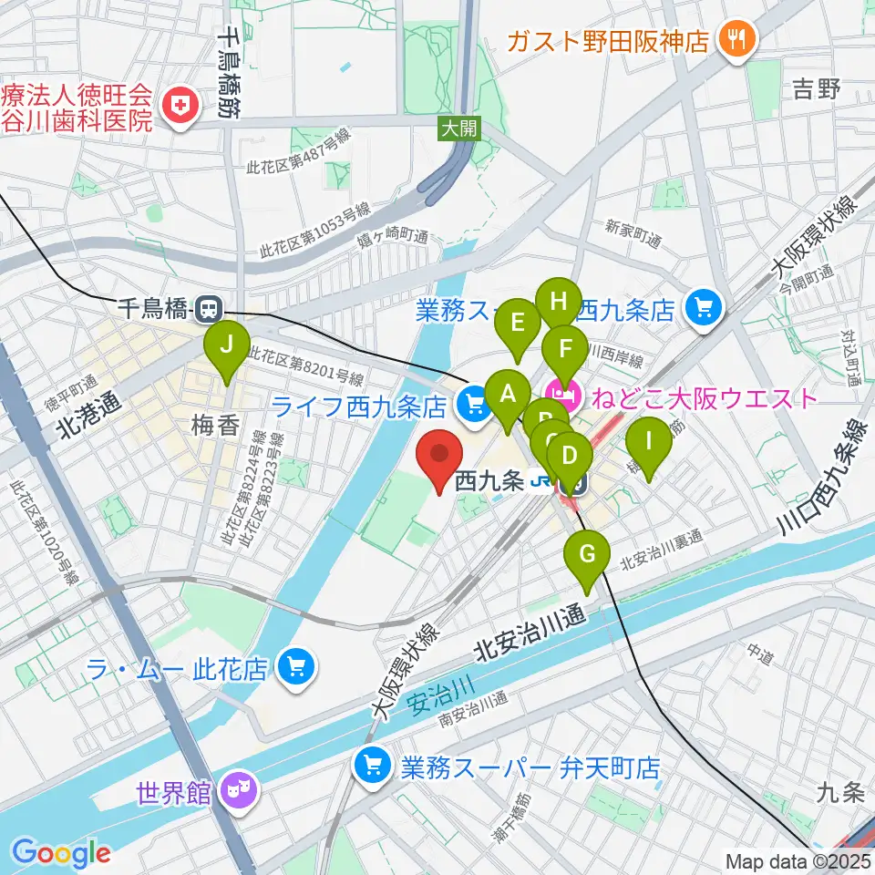 大阪市立こども文化センター周辺のコンビニエンスストア一覧地図