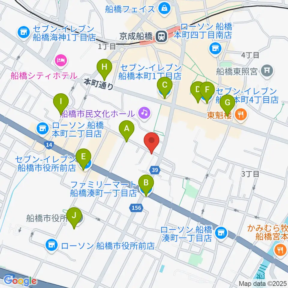スカイワードミュージックスクール周辺のコンビニエンスストア一覧地図