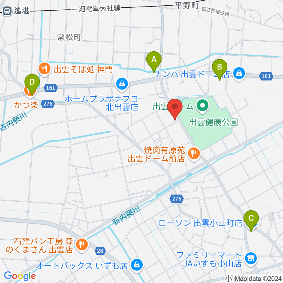 出雲アポロ周辺のコンビニエンスストア一覧地図