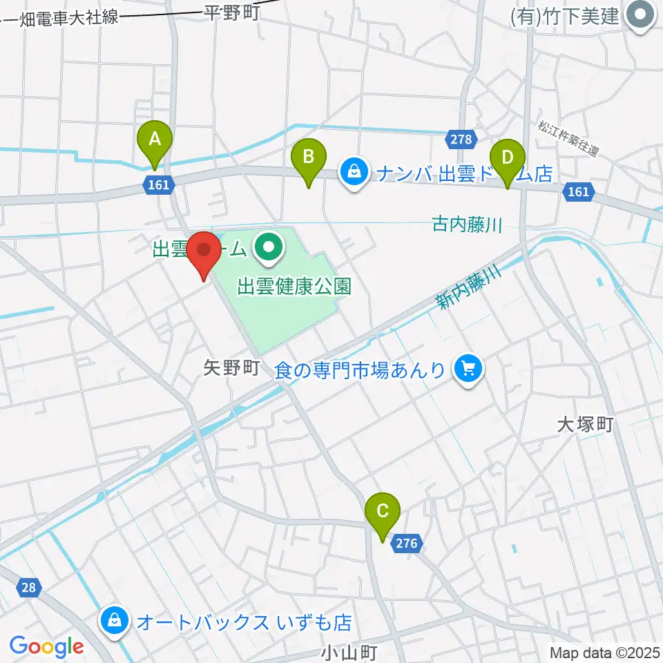 出雲アポロ周辺のコンビニエンスストア一覧地図