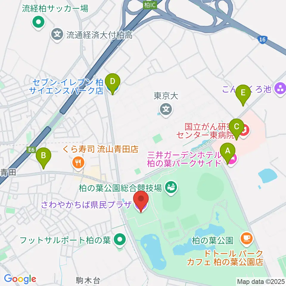 さわやかちば県民プラザ周辺のコンビニエンスストア一覧地図