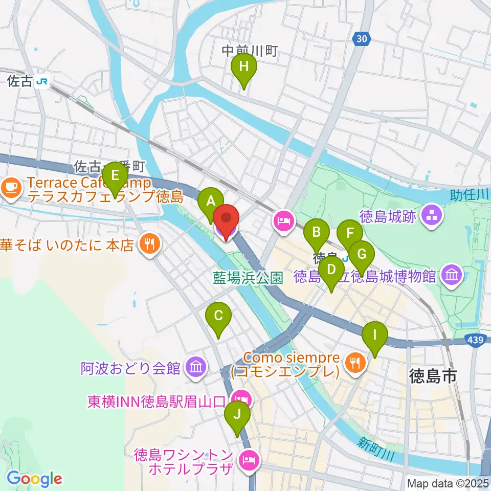 あわぎんホール周辺のコンビニエンスストア一覧地図