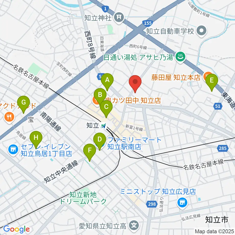 知立リリオ・コンサートホール周辺のコンビニエンスストア一覧地図