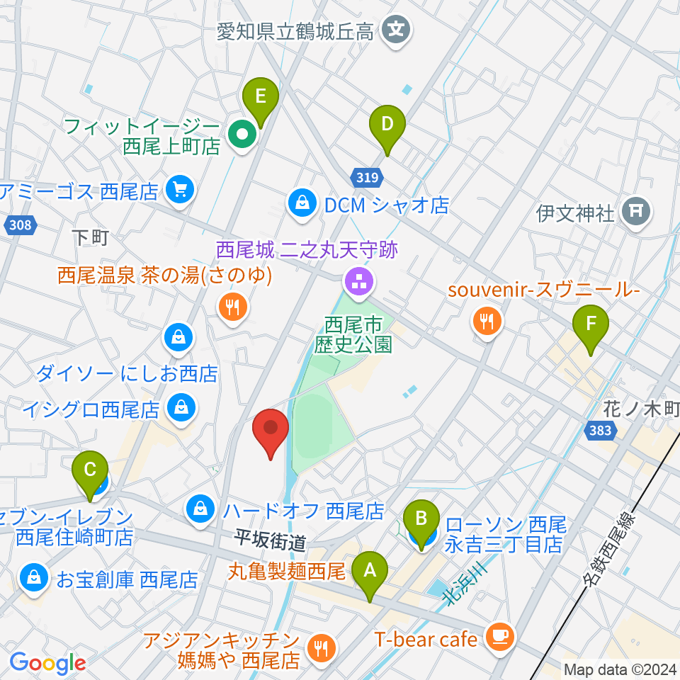 にししん文化会館 茶々っとホール周辺のコンビニエンスストア一覧地図