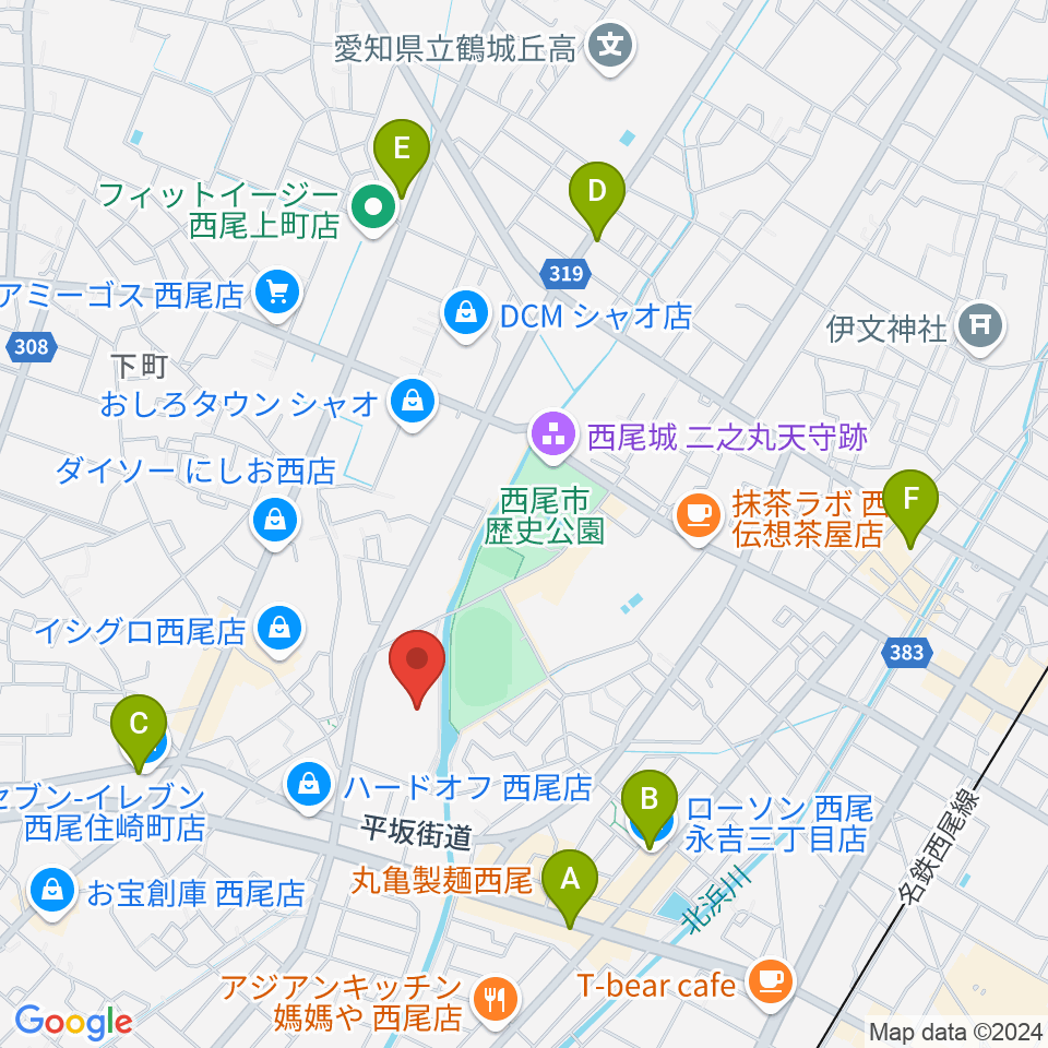 にししん文化会館 茶々っとホール周辺のコンビニエンスストア一覧地図