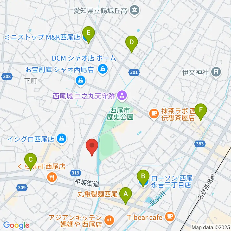 にししん文化会館 茶々っとホール周辺のコンビニエンスストア一覧地図