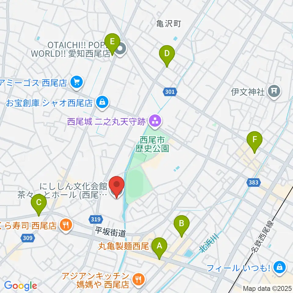 にししん文化会館 茶々っとホール周辺のコンビニエンスストア一覧地図