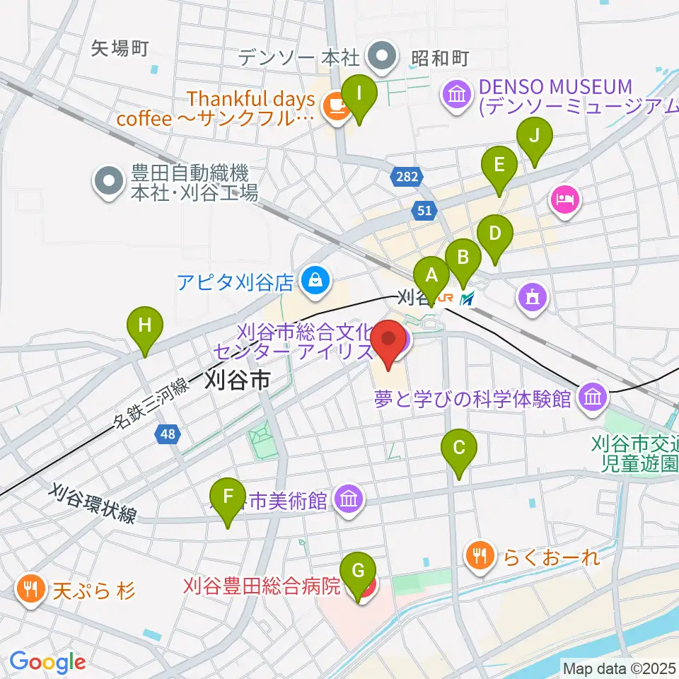 刈谷市総合文化センター アイリス周辺のコンビニエンスストア一覧地図