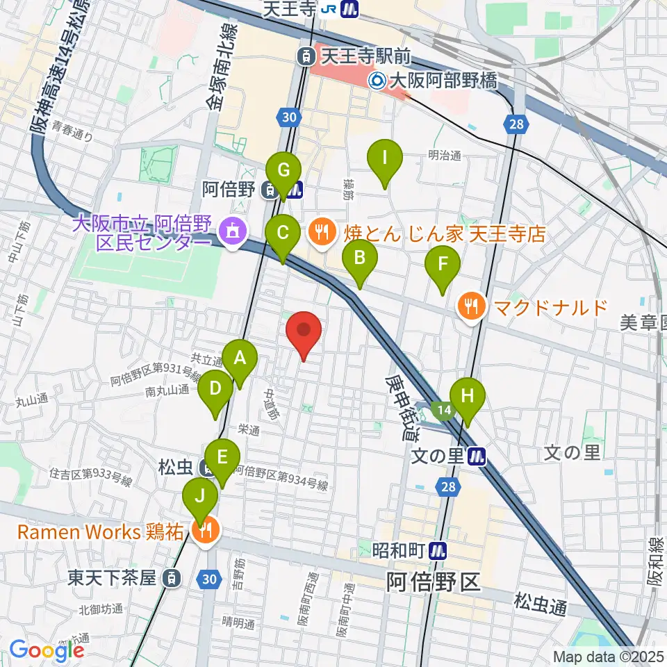 音楽教室 HOUSE MUSIC周辺のコンビニエンスストア一覧地図