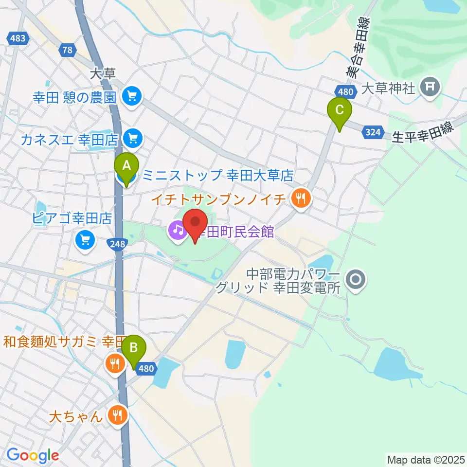 幸田町民会館周辺のコンビニエンスストア一覧地図