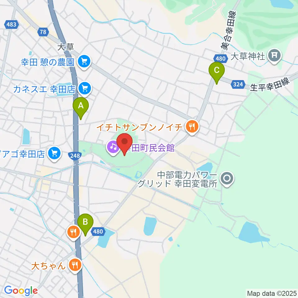 幸田町民会館周辺のコンビニエンスストア一覧地図