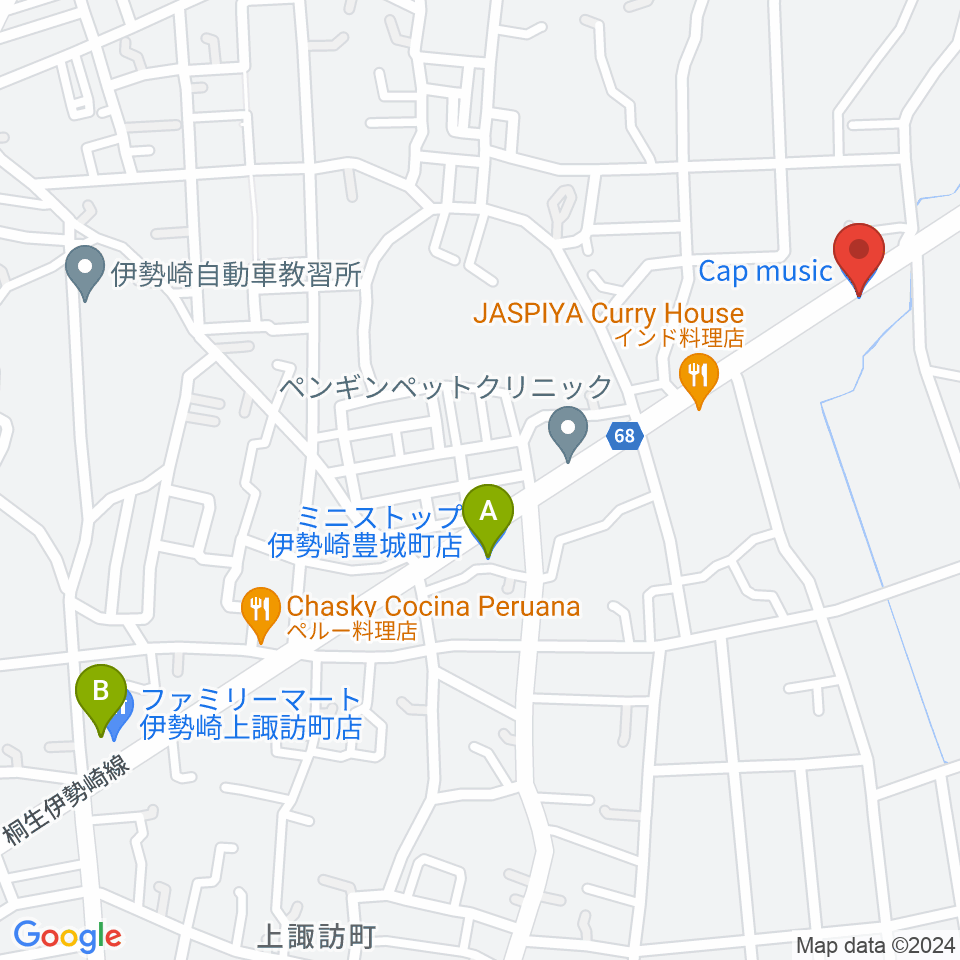 cap music カプミュージック周辺のコンビニエンスストア一覧地図