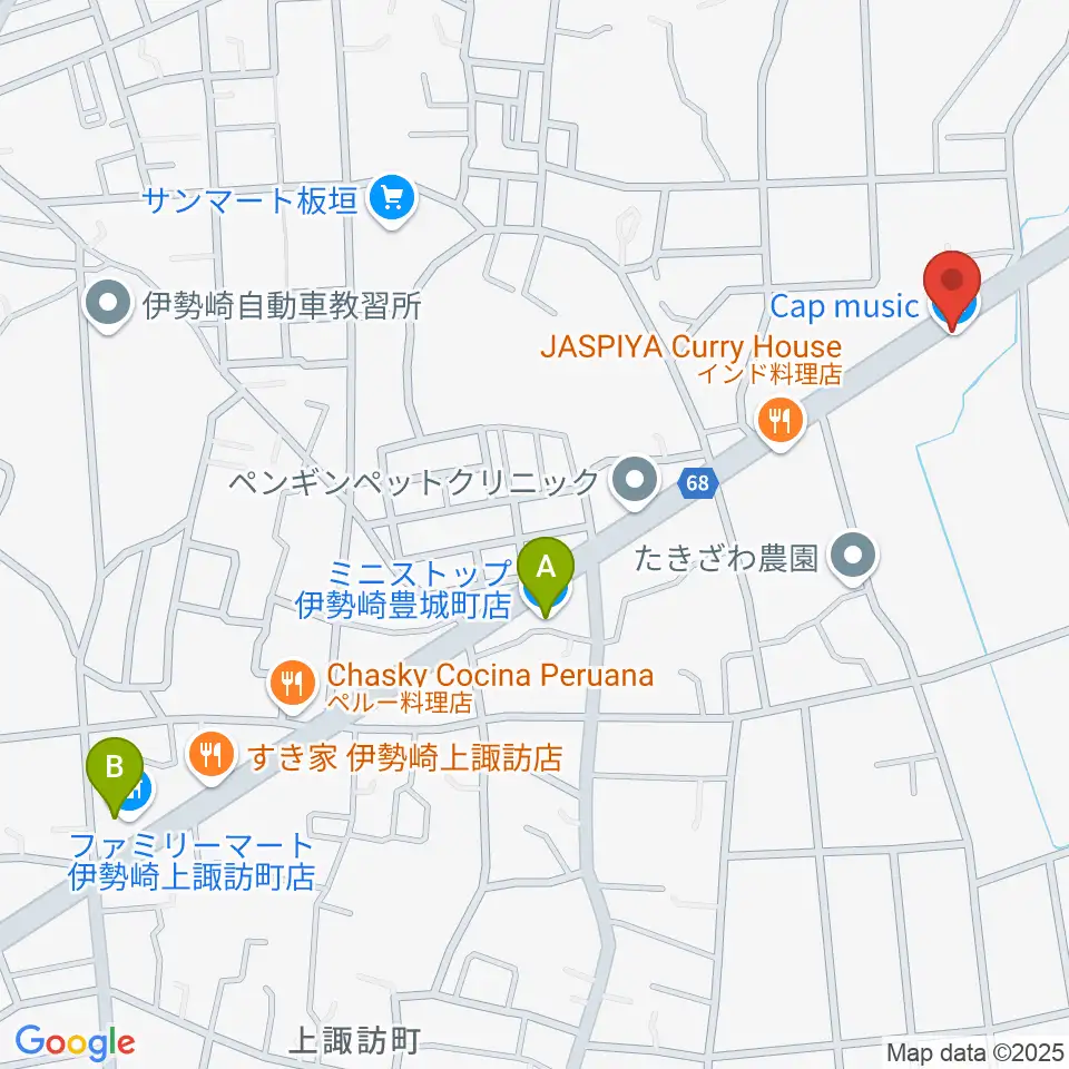 cap music カプミュージック周辺のコンビニエンスストア一覧地図