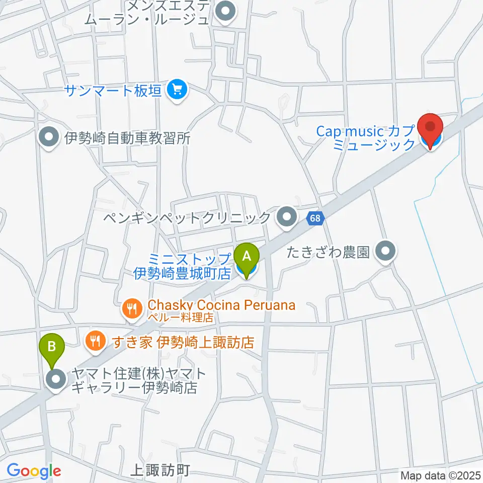 cap music カプミュージック周辺のコンビニエンスストア一覧地図