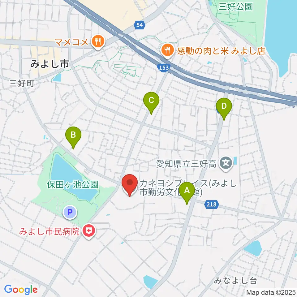 カネヨシプレイス周辺のコンビニエンスストア一覧地図