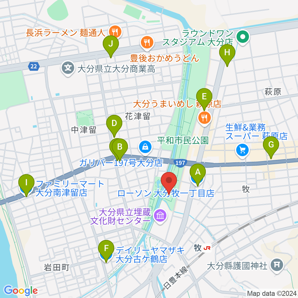 平和市民公園能楽堂周辺のコンビニエンスストア一覧地図