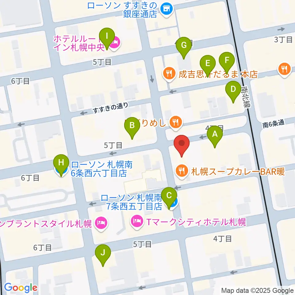札幌クレイジーモンキー周辺のコンビニエンスストア一覧地図