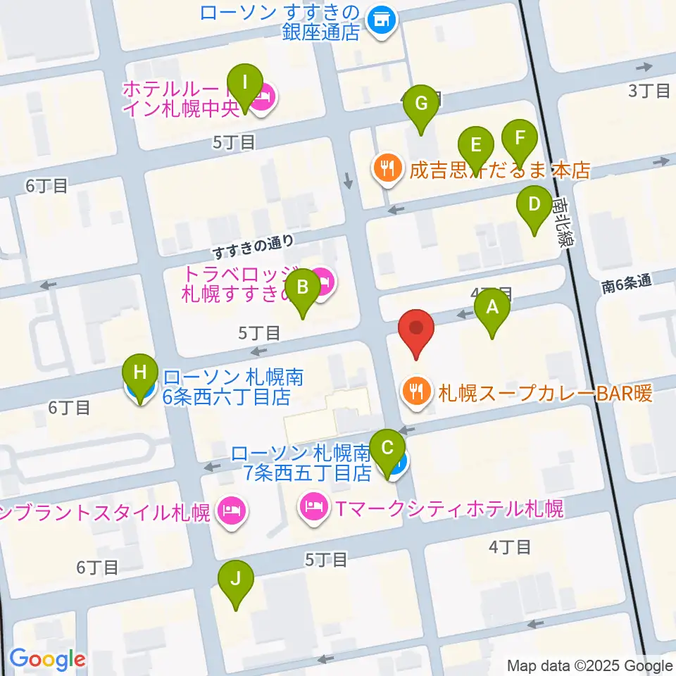 札幌クレイジーモンキー周辺のコンビニエンスストア一覧地図