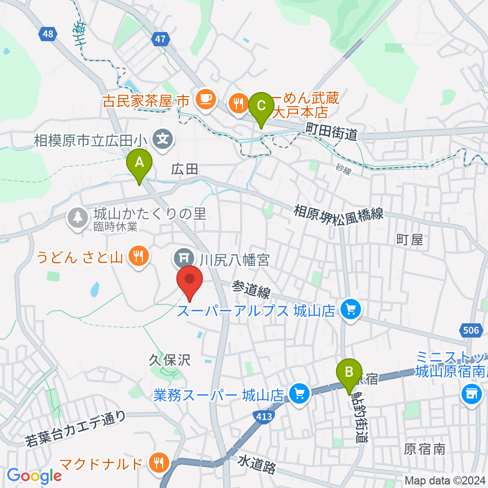 もみじホール城山周辺のコンビニエンスストア一覧地図