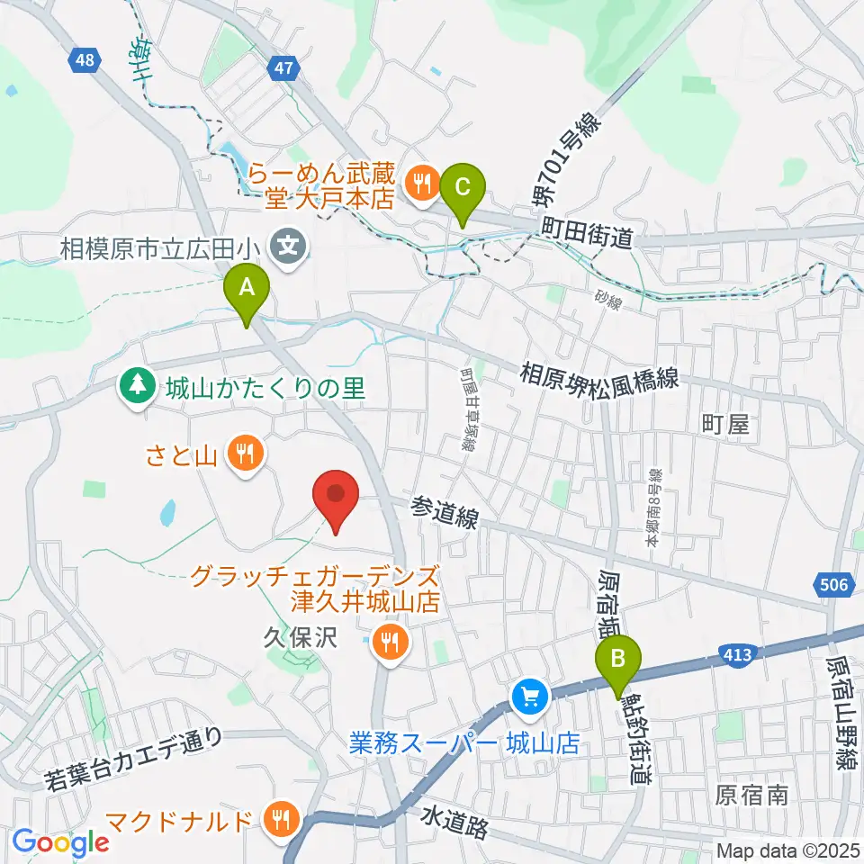 もみじホール城山周辺のコンビニエンスストア一覧地図