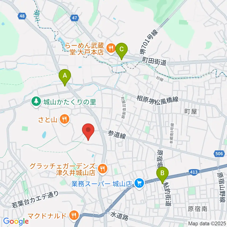 もみじホール城山周辺のコンビニエンスストア一覧地図