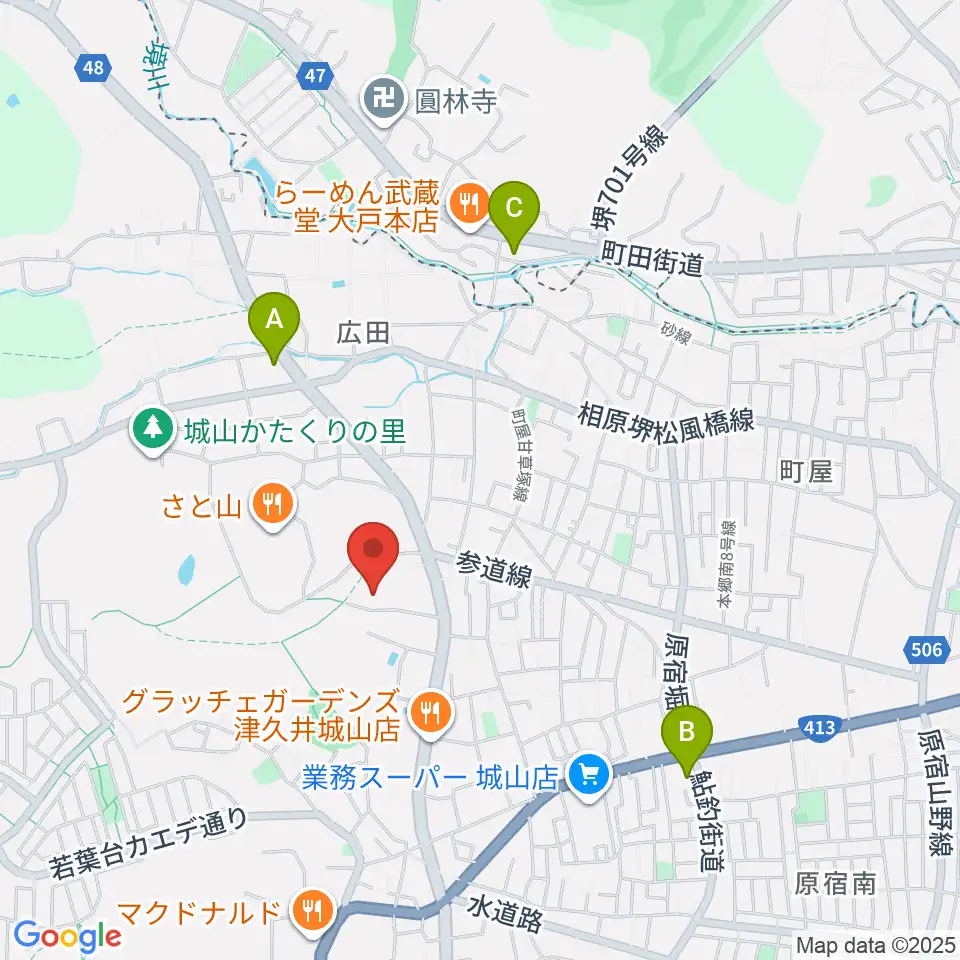 もみじホール城山周辺のコンビニエンスストア一覧地図