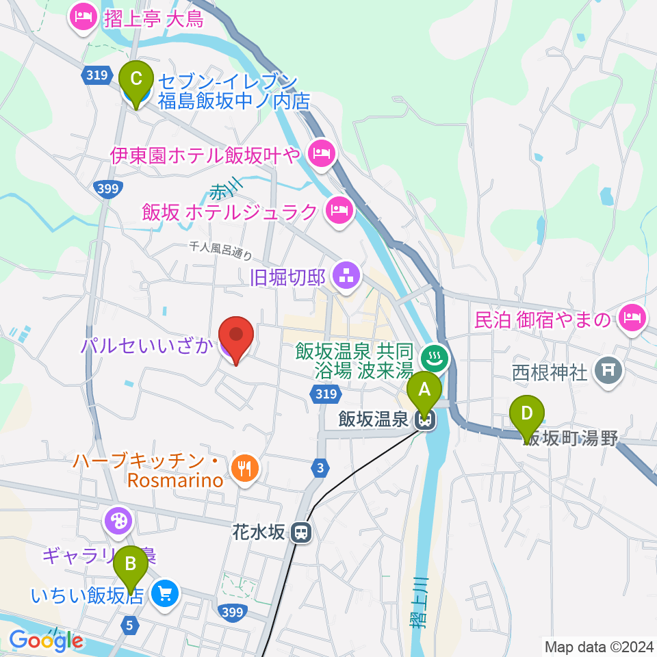 パルセいいざか周辺のコンビニエンスストア一覧地図