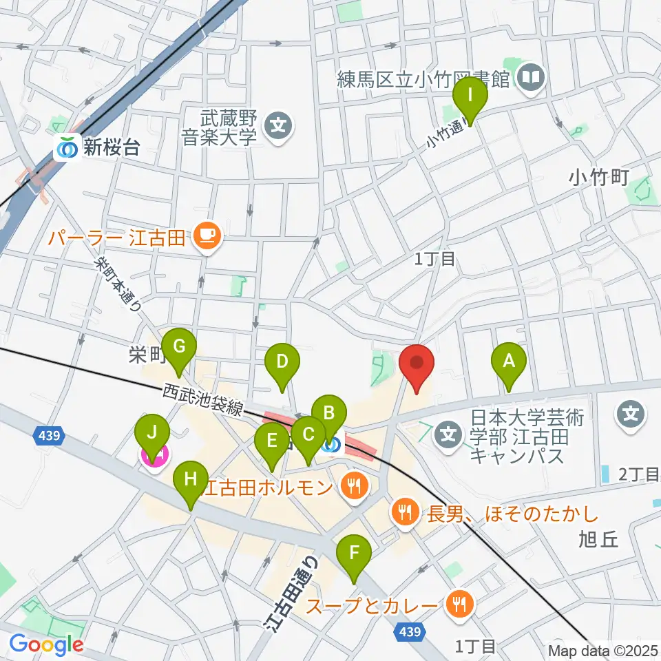 江古田クラブドロシー周辺のコンビニエンスストア一覧地図