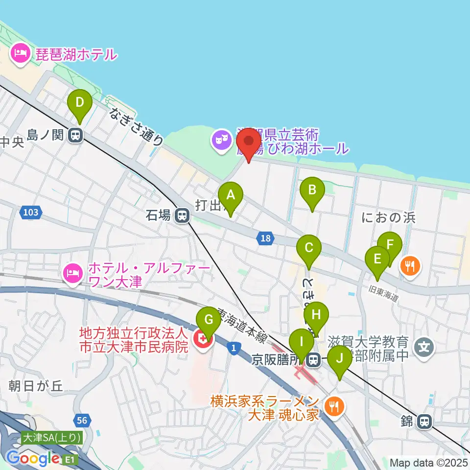 ピアザ淡海 ピアザホール周辺のコンビニエンスストア一覧地図