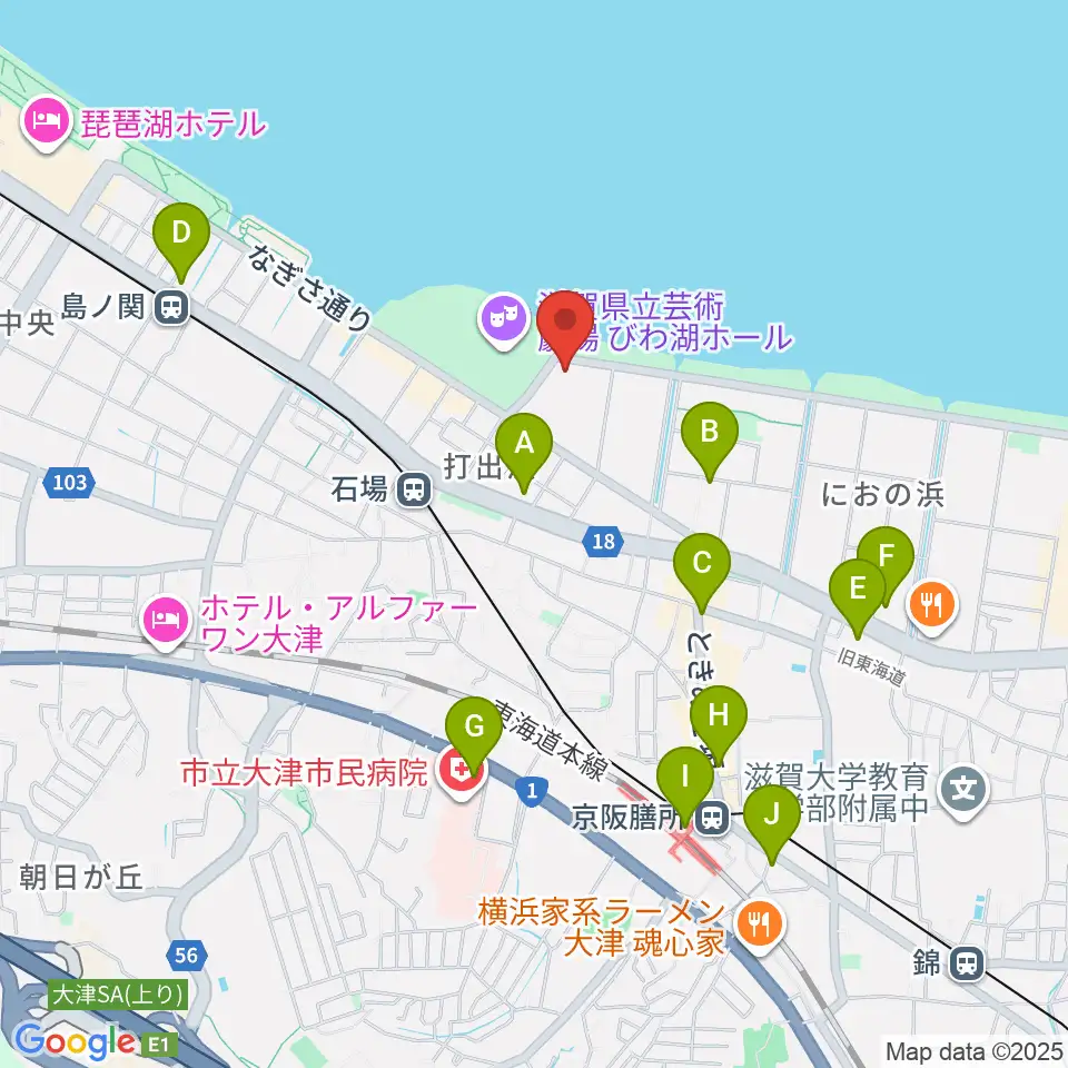 ピアザ淡海 ピアザホール周辺のコンビニエンスストア一覧地図