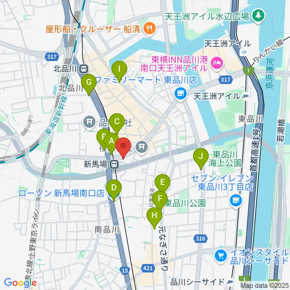 六行会ホール周辺のコンビニエンスストア一覧地図