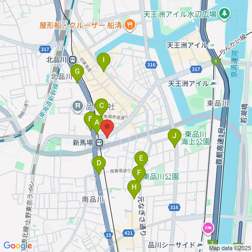 六行会ホール周辺のコンビニエンスストア一覧地図
