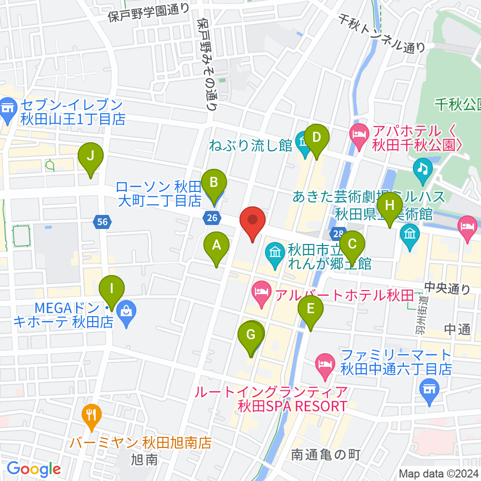 秋田THE CAT WALK周辺のコンビニエンスストア一覧地図